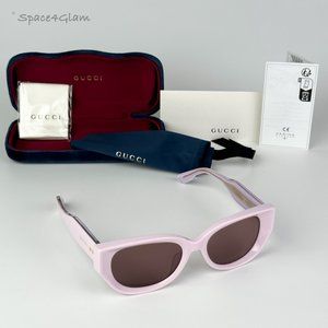 BRAND NEW Gucci GG1532SA 004 Pink Brown Unisex Cat Eye Sunglasses GG 1532SA